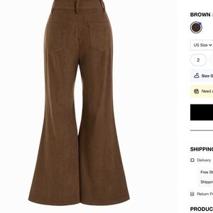 Bell bottom corduroy pants